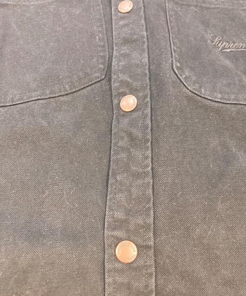 SUPREME（シュプリーム）SUPREME (シュプリーム) Script Canvas Snap Shirt ブラック サイズ:SIZE Lの古着・服飾アイテム