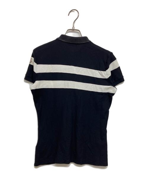 MONCLER（モンクレール）MONCLER (モンクレール) ポロシャツ ホワイト×ネイビー サイズ:SIZE Sの古着・服飾アイテム