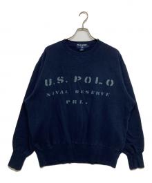 POLO SPORT（ポロスポーツ）の古着「"NVAL RESERVE"クルーネックスウェット」｜ネイビー