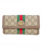 GUCCIグッチ）の古着「GG コンチネンタルウォレット」｜ブラウン
