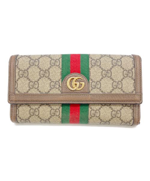 GUCCI（グッチ）GUCCI (グッチ) GG コンチネンタルウォレット ブラウン サイズ:実寸サイズをご参照下さい。の古着・服飾アイテム