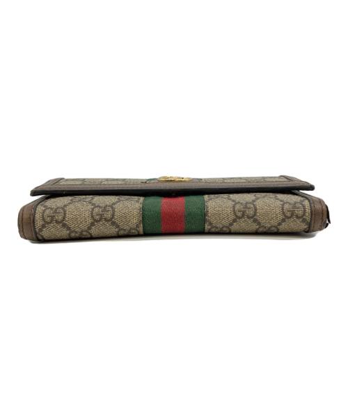 GUCCI（グッチ）GUCCI (グッチ) GG コンチネンタルウォレット ブラウン サイズ:実寸サイズをご参照下さい。の古着・服飾アイテム