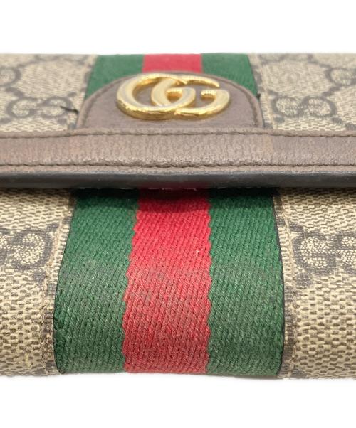 GUCCI（グッチ）GUCCI (グッチ) GG コンチネンタルウォレット ブラウン サイズ:実寸サイズをご参照下さい。の古着・服飾アイテム