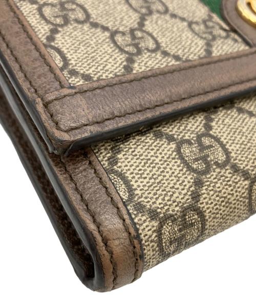 GUCCI（グッチ）GUCCI (グッチ) GG コンチネンタルウォレット ブラウン サイズ:実寸サイズをご参照下さい。の古着・服飾アイテム