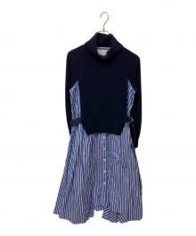 sacai（サカイ）の古着「ドッキングワンピース SCW-044」｜ネイビー×ブルー
