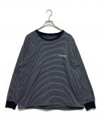 OPTSTUFFオプトスタフ）の古着「DRAWSTRING BORDER T-SHIRT」｜ホワイト×ネイビー