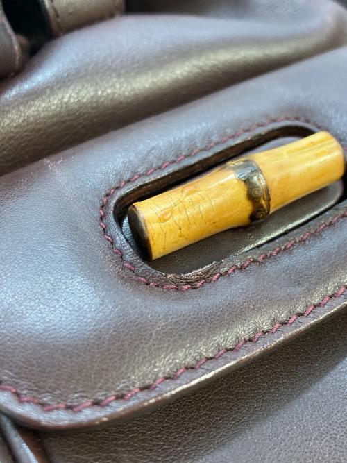 GUCCI（グッチ）GUCCI (グッチ) バンブー レザーミニリュック ボルドー サイズ:実寸サイズをご参照下さい。の古着・服飾アイテム