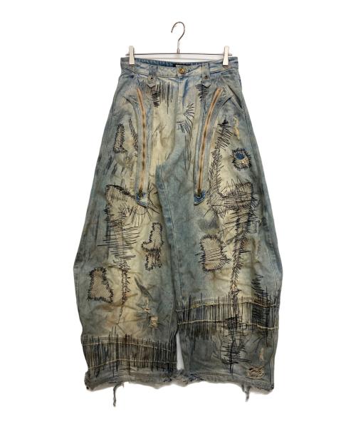 PERSONSOUL（パーソンソウル）PERSONSOUL (パーソンソウル) Curved Blade Embroidered Denim Jeans インディゴ サイズ:SIZE Mの古着・服飾アイテム