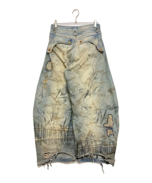 PERSONSOUL（パーソンソウル）PERSONSOUL (パーソンソウル) Curved Blade Embroidered Denim Jeans インディゴ サイズ:SIZE Mの古着・服飾アイテム