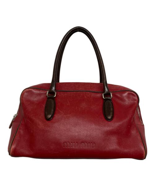 MIU MIU（ミュウミュウ）MIU MIU (ミュウミュウ) archive leather mini boston レッドの古着・服飾アイテム