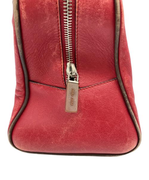 MIU MIU（ミュウミュウ）MIU MIU (ミュウミュウ) archive leather mini boston レッドの古着・服飾アイテム