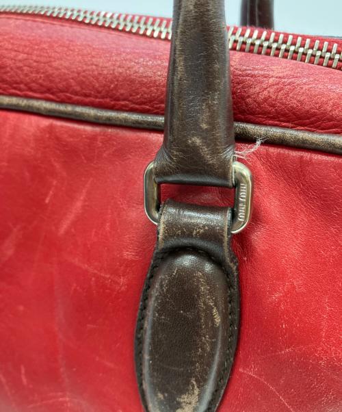 MIU MIU（ミュウミュウ）MIU MIU (ミュウミュウ) archive leather mini boston レッドの古着・服飾アイテム