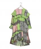 SIIILONシーロン）の古着「Make it together dress」｜ピンク×グリーン