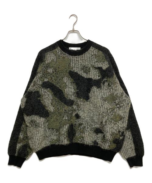 Y-3（ワイスリー）Y-3 (ワイスリー) U CH1 CAMO KNIT CREW SWEATER　HB3331 ブラック×カーキ サイズ:SIZE Lの古着・服飾アイテム