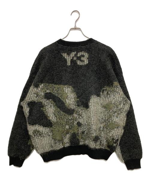 Y-3（ワイスリー）Y-3 (ワイスリー) U CH1 CAMO KNIT CREW SWEATER　HB3331 ブラック×カーキ サイズ:SIZE Lの古着・服飾アイテム