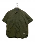 COMME des GARCONS HOMMEコムデギャルソン オム）の古着「Nylon Tussah S/S SHIRT」｜カーキ