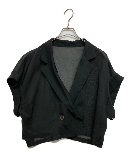 ANAYI（アナイ）ANAYI (アナイ) シアーオーガンフレンチスリーブ ジャケット ブラック サイズ:SIZE38の古着・服飾アイテム