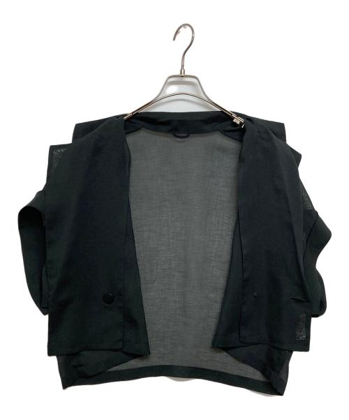 ANAYI（アナイ）ANAYI (アナイ) シアーオーガンフレンチスリーブ ジャケット ブラック サイズ:SIZE38の古着・服飾アイテム