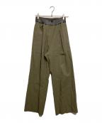 MUSE de Deuxieme Classeミューズ ドゥーズィエム クラス）の古着「STRETCH TWILL タックパンツ」｜ベージュ