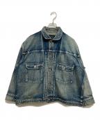 BONNY WOVENボニーウーブン）の古着「BIG T BACK DENIM JK/ビッグTバックデニムジャケット」｜インディゴ