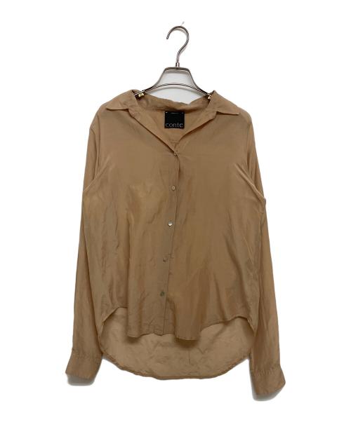 Con te（コンテ）Con te (コンテ) コットンシルクシャツ ブラウン サイズ:SIZE不明の古着・服飾アイテム