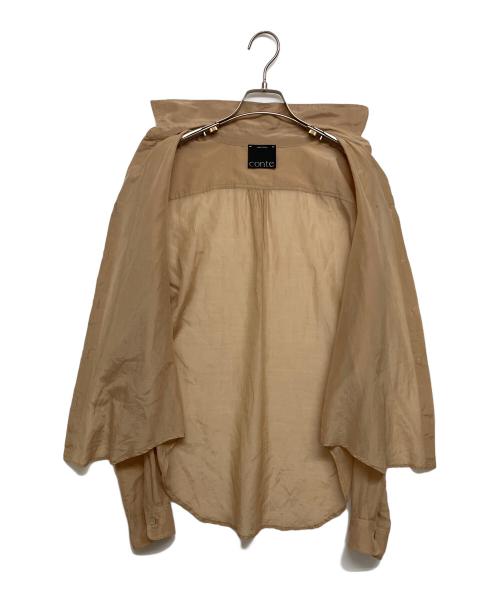 Con te（コンテ）Con te (コンテ) コットンシルクシャツ ブラウン サイズ:SIZE不明の古着・服飾アイテム