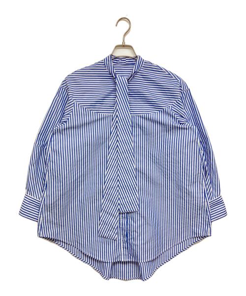 EPELER（イプリ）EPELER (イプリ) ハイデンシティクロスブラウス ブルー×ホワイト サイズ:SIZE Fの古着・服飾アイテム