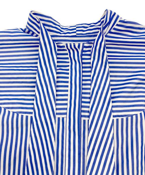 EPELER（イプリ）EPELER (イプリ) ハイデンシティクロスブラウス ブルー×ホワイト サイズ:SIZE Fの古着・服飾アイテム