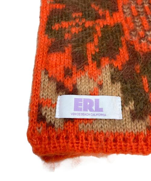 ERL（イーアールエル）ERL (イーアールエル) インターシャニット スカーフ マフラー オレンジ サイズ:実寸サイズを参照くださいの古着・服飾アイテム