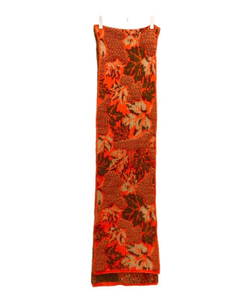 ERL（イーアールエル）ERL (イーアールエル) インターシャニット スカーフ マフラー オレンジ サイズ:実寸サイズを参照くださいの古着・服飾アイテム