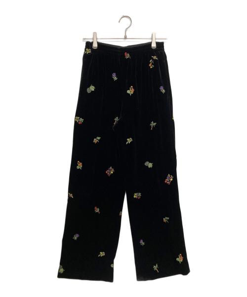 CABAN（キャバン）CABAN (キャバン) ソフトベロア エンブロイダリーパンツ　39041404005 ブラック サイズ:SIZE Freeの古着・服飾アイテム