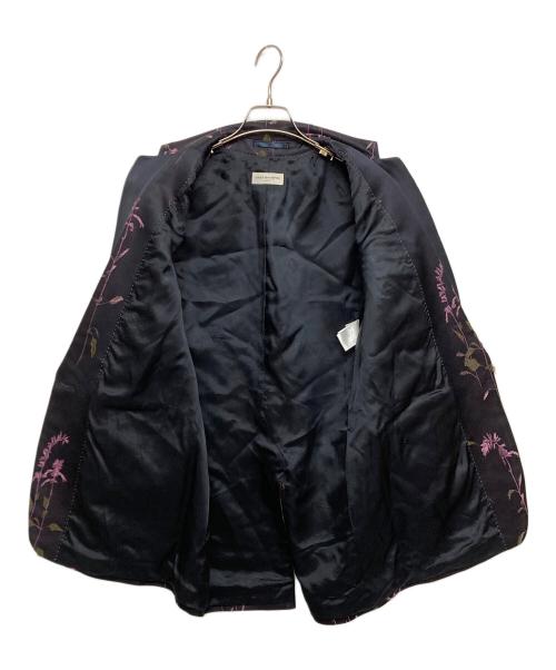 DRIES VAN NOTEN（ドリスヴァンノッテン）DRIES VAN NOTEN (ドリスヴァンノッテン) 刺繍テーラードジャケット ブラック×パープル サイズ:SIZE34の古着・服飾アイテム
