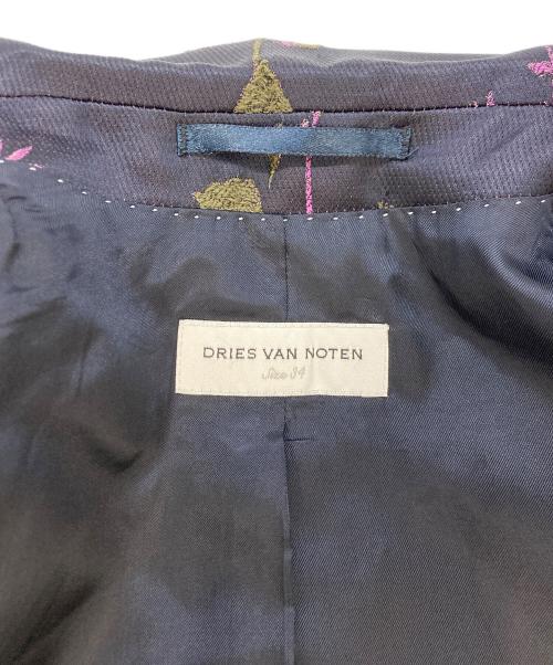 DRIES VAN NOTEN（ドリスヴァンノッテン）DRIES VAN NOTEN (ドリスヴァンノッテン) 刺繍テーラードジャケット ブラック×パープル サイズ:SIZE34の古着・服飾アイテム
