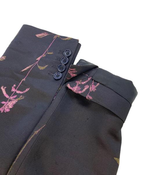 DRIES VAN NOTEN（ドリスヴァンノッテン）DRIES VAN NOTEN (ドリスヴァンノッテン) 刺繍テーラードジャケット ブラック×パープル サイズ:SIZE34の古着・服飾アイテム