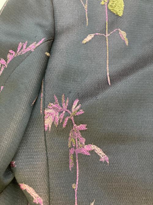 DRIES VAN NOTEN（ドリスヴァンノッテン）DRIES VAN NOTEN (ドリスヴァンノッテン) 刺繍テーラードジャケット ブラック×パープル サイズ:SIZE34の古着・服飾アイテム