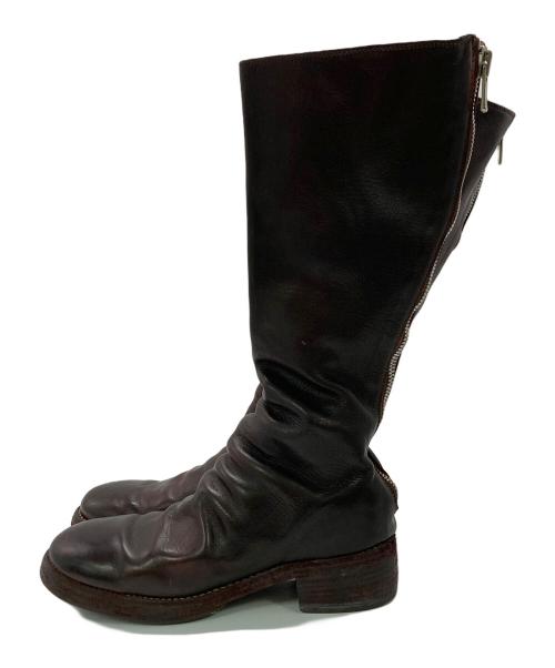 GUIDI（グイディ）GUIDI (グイディ) バックジップロングブーツ ボルドー サイズ:SIZE37の古着・服飾アイテム
