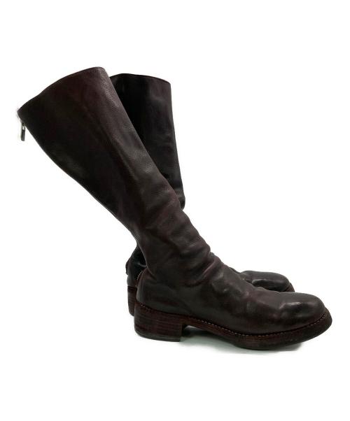 GUIDI（グイディ）GUIDI (グイディ) バックジップロングブーツ ボルドー サイズ:SIZE37の古着・服飾アイテム