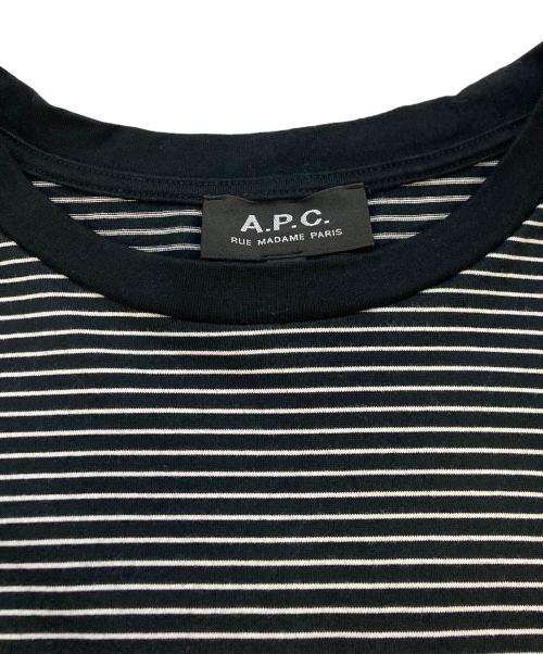 A.P.C.（アーペーセー）A.P.C. (アーペーセー) ボーダーTシャツ ホワイト×ブラック サイズ:SIZE Mの古着・服飾アイテム