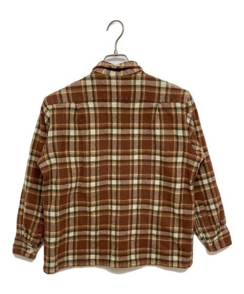CHIPPEWA（チペワ）CHIPPEWA (チペワ) ヴィンテージオープンカラーフランネルシャツ ブラウン サイズ:SIZE XLの古着・服飾アイテム