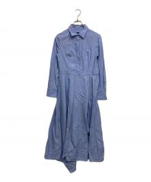 allureville（アルアバイル）の古着「ストライプアシメフレアシャツワンピース」｜ブルー