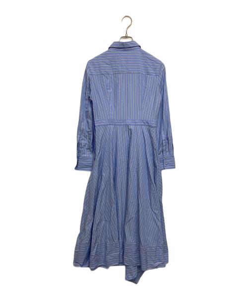 allureville（アルアバイル）allureville (アルアバイル) ストライプアシメフレアシャツワンピース ブルー サイズ:SIZE2の古着・服飾アイテム