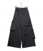 TREEMINGBIRDトリミングバード）の古着「Wrap Double-layered Pants」｜グレー