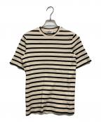 JIL SANDER+ジルサンダープラス）の古着「ロゴパッチボーダーTシャツ」｜ホワイト×ブラック