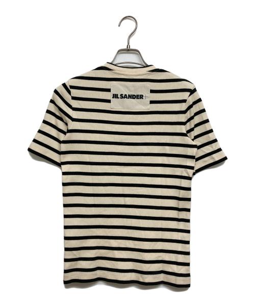 JIL SANDER+（ジルサンダープラス）JIL SANDER+ (ジルサンダープラス) ロゴパッチボーダーTシャツ ホワイト×ブラック サイズ:SIZE XSの古着・服飾アイテム