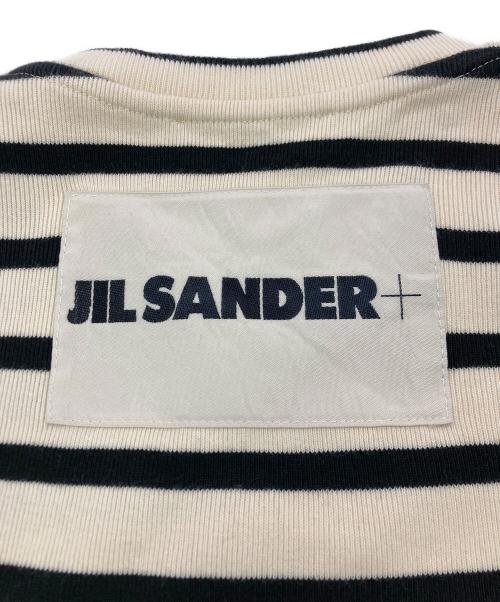 JIL SANDER+（ジルサンダープラス）JIL SANDER+ (ジルサンダープラス) ロゴパッチボーダーTシャツ ホワイト×ブラック サイズ:SIZE XSの古着・服飾アイテム
