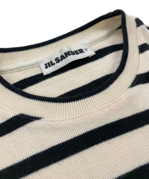 JIL SANDER+（ジルサンダープラス）JIL SANDER+ (ジルサンダープラス) ロゴパッチボーダーTシャツ ホワイト×ブラック サイズ:SIZE XSの古着・服飾アイテム