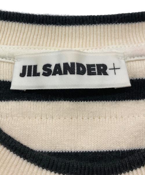 JIL SANDER+（ジルサンダープラス）JIL SANDER+ (ジルサンダープラス) ロゴパッチボーダーTシャツ ホワイト×ブラック サイズ:SIZE XSの古着・服飾アイテム