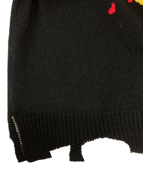 SAINT MICHAEL（セントマイケル）SAINT MICHAEL (セントマイケル) CP CREW KNITSMILEダメージ加工ニット ブラック サイズ: SIZE Mの古着・服飾アイテム