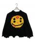 SAINT MICHAEL（セントマイケル）の古着「CP CREW KNITSMILEダメージ加工ニット」｜ブラック