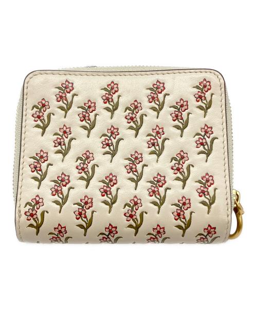 TORY BURCH（トリーバーチ）TORY BURCH (トリーバーチ) ラウンドジップウォレット イエロー×ベージュ サイズ:実寸サイズをご参照下さい。の古着・服飾アイテム